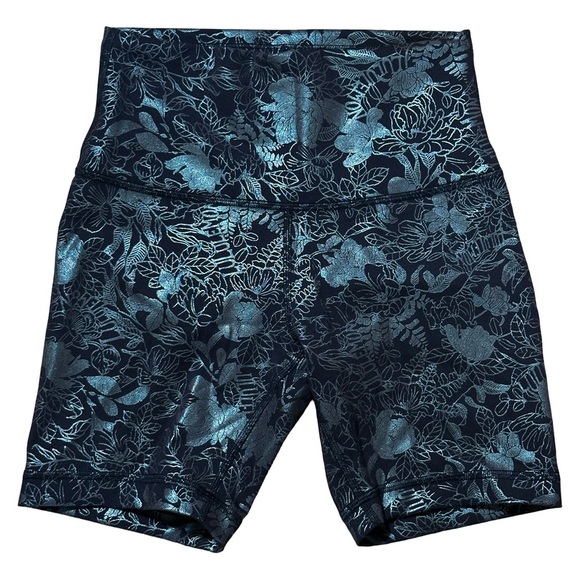 Lululemon Wunder Train High-Rise Shorts 6” Foil Logo Black Size Small - Picture 3 of 5